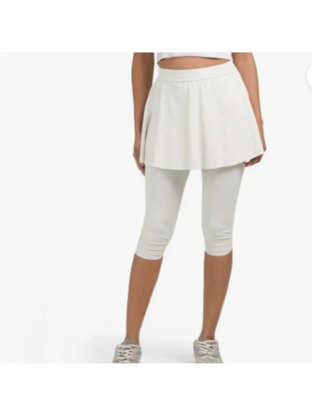 Spanx Cream Women's Booty Boost Skirt Crop Leggings Balletcore S